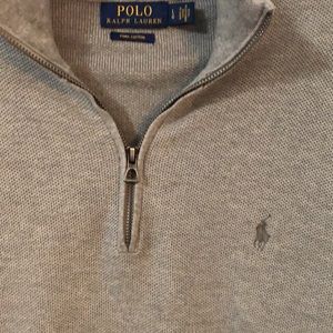 Polo men’s size Large quarter zip pullover. Like new, heather gray.